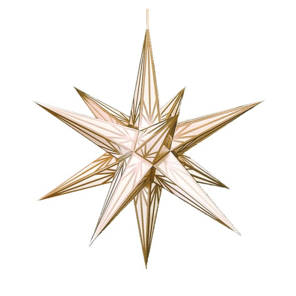 Haßlauer Weihnachtsstern - Innen - weiß-gold, 65 cm