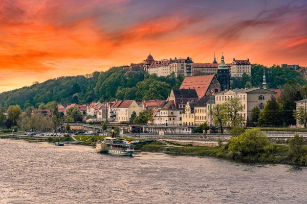 Wandbild Pirna - Schloss Pirna in der Abendsonne (Motiv DMPIR01)