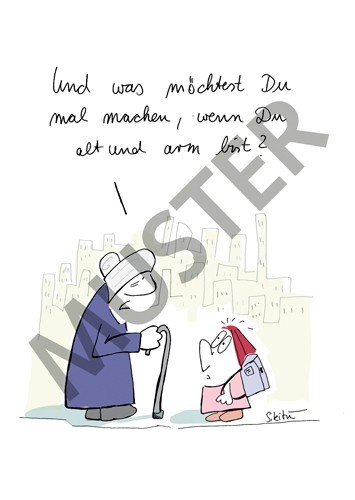 Postkarte Alt und Arm