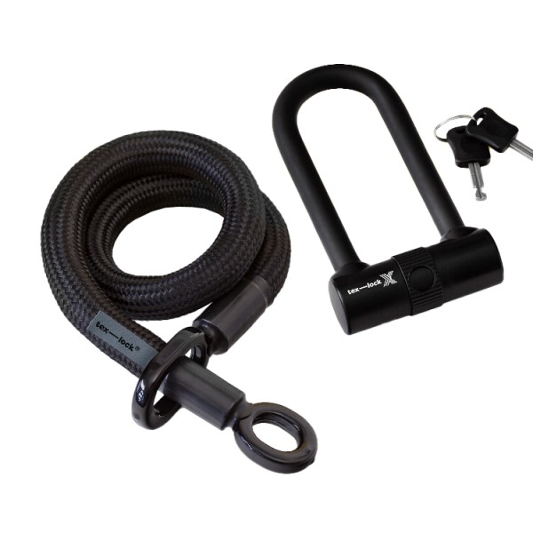 Fahrrad-Schloss Tex-Lock eyelet inkl. X-Lock - Gr. S - 80 cm - schwarz