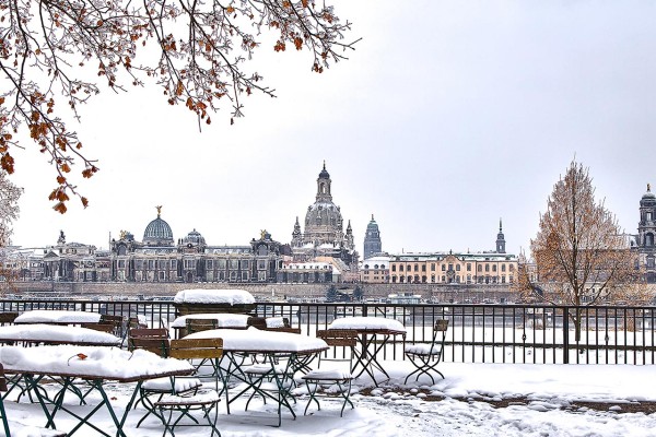 Wandbild Dresden - Brühlsche Terrasse im Winter (Motiv DMDD39)