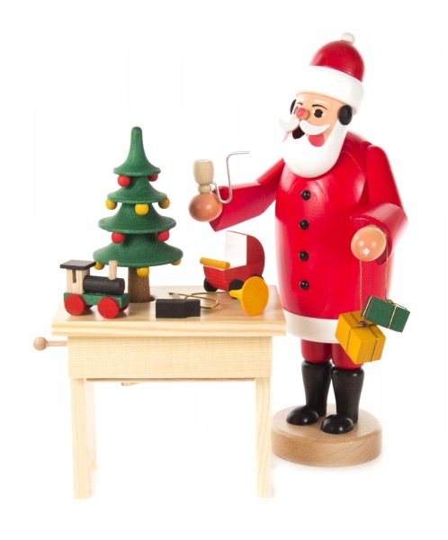 Räuchermann Weihnachtsmann mit Tisch und Musikspielwerk