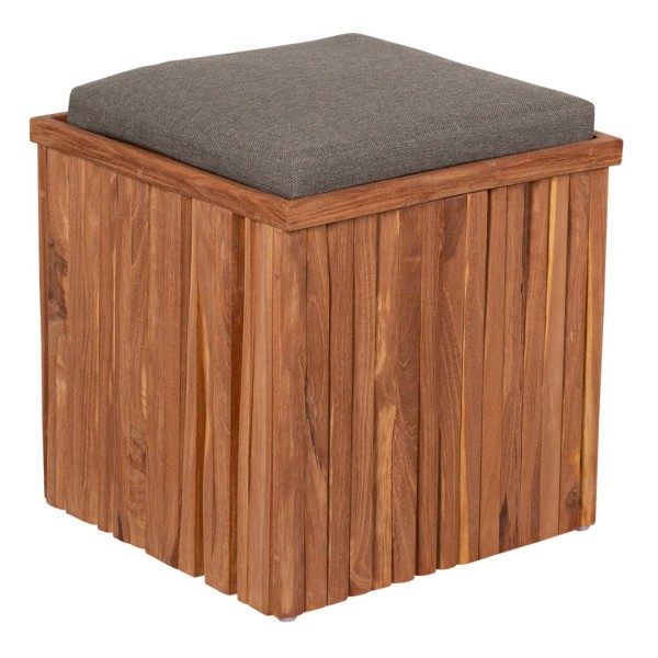 Hocker-Box Oxford inkl. Kissenauflage - Teak-Holz