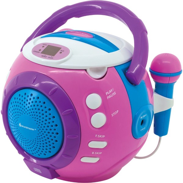 Kinder CD-Spieler mit Mitsing-Funktion und zwei Mikrofonen