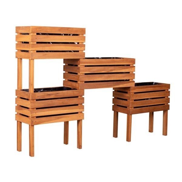 Hochbeet Dundee, 4-teilig, Teak