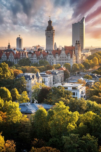 Wandbild Leipzig - Herbstliche Skyline (Motiv PK05)