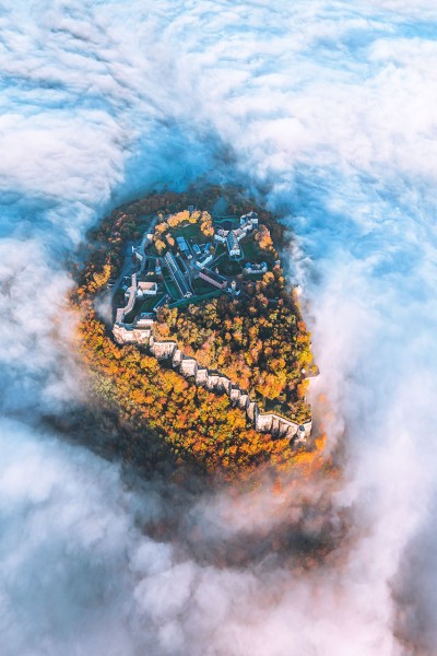 Wandbild Sächsische Schweiz - Festung Königstein von oben (Motiv LV44)