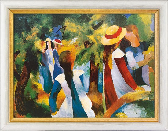 August Macke: Bild Mädchen unter Bäumen (1914)