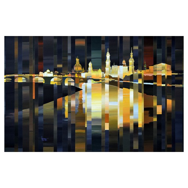 André Ismer - Canaletto - Lichter wie Gold - 65 x 100 cm - Softex-Leinwand