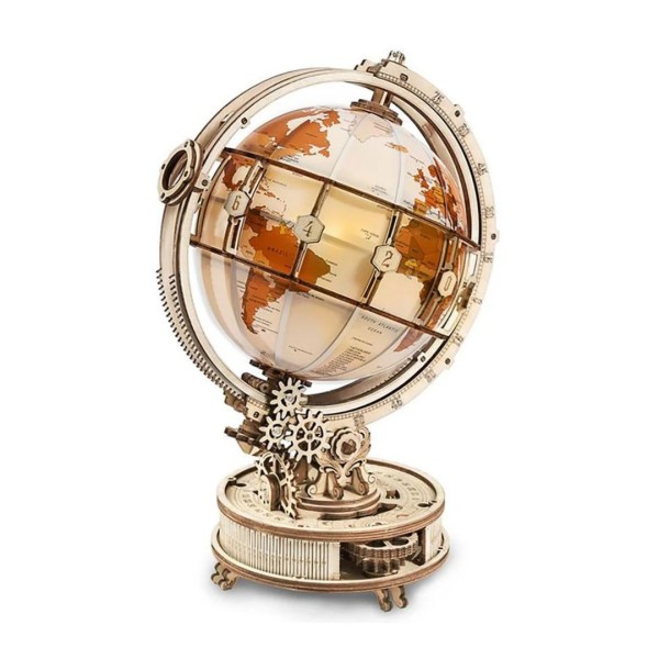 3D-Holzpuzzle Globus, beleuchtet