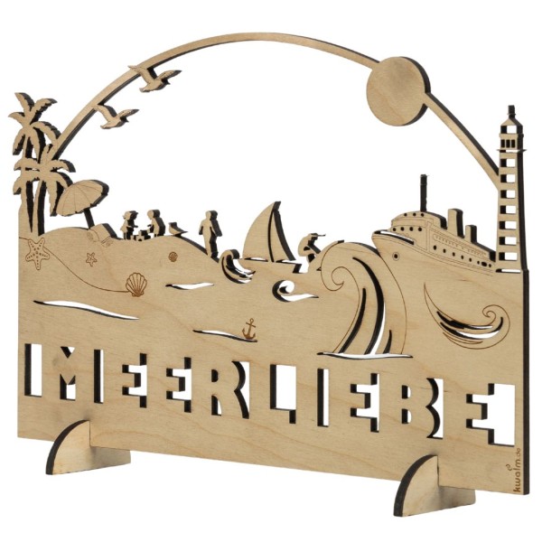 Deko-Bogen "Meerliebe" - Strand-Silhouette - Holz