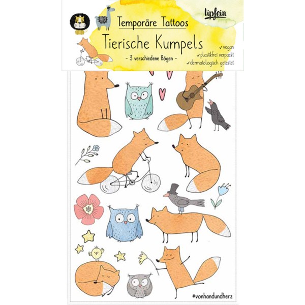 lipfein - Kindertattoos - Tierische Kumpels