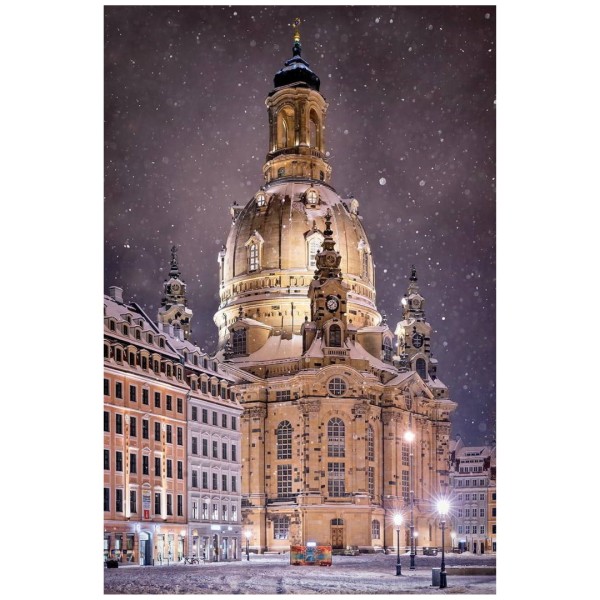 Wandbild Dresden - Die Frauenkirche im Schnee (Motiv 01000)