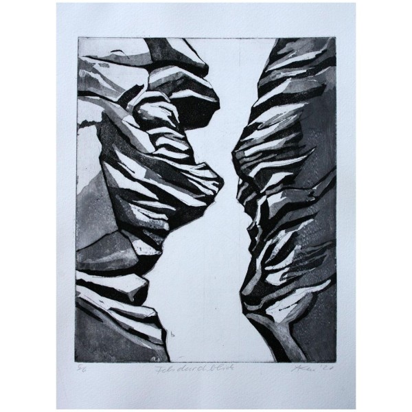 Anne Kern Grafik - Felsdurchblick