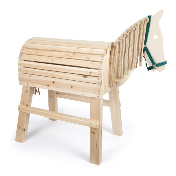 Holzpferd für Kinder - witterungsbeständiges Holz - Sitzhöhe: 86 cm