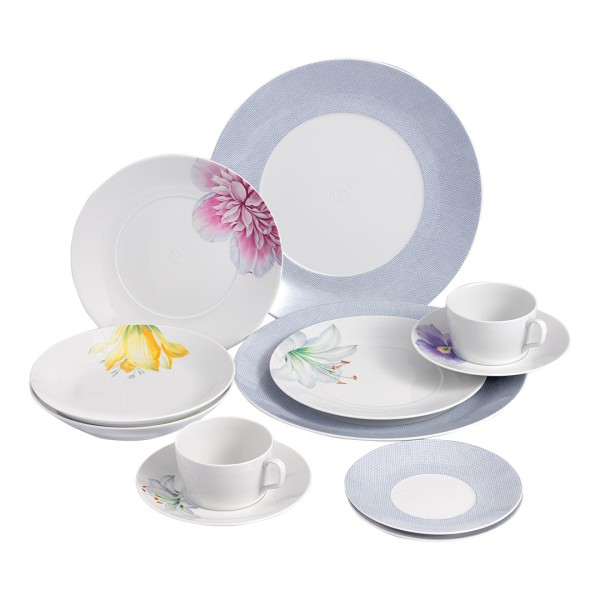 Meissen - Starter-Set - "MEISSEN® Cosmopolitan Giant Bloom & Mesh Blau" - 12-tlg.