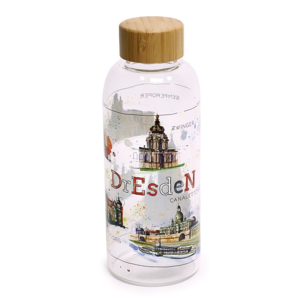 Dresden - Fineart: Glastrinkflasche