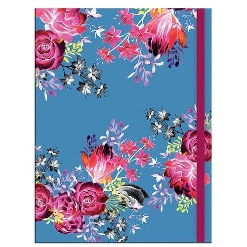 Notizbuch Blumenmotiv - blau