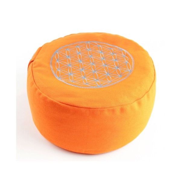 Meditationskissen Blume des Lebens - Orange