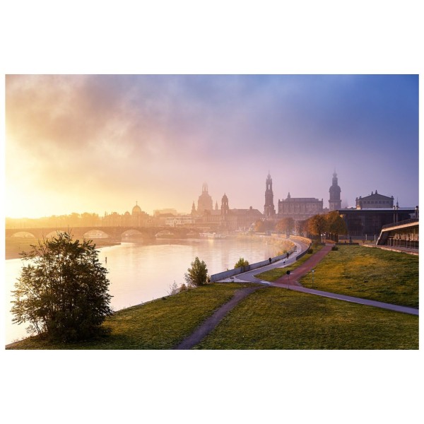 Wandbild Dresden - Nebliger Herbstmorgen in Dresden (Motiv 01147)