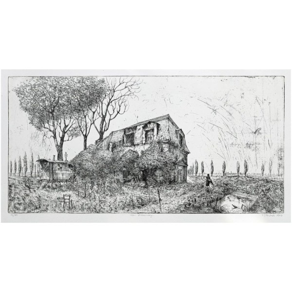 Hans-Jürgen Reichelt - Radierung 2017 - Der Zirkuswagen