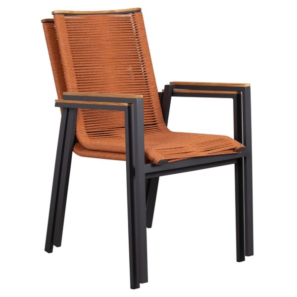 Dining Stapel-Sessel Alicante - 2er Set - Terracotta
