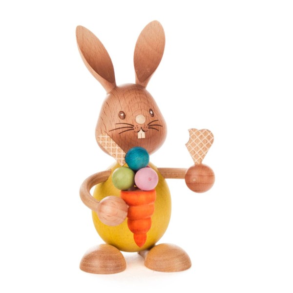 Hase Stupsi mit Eis - Holzfigur - Osterdekoration