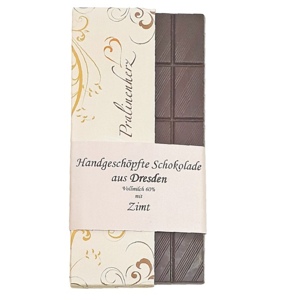 Pralinenherz - Vollmilch-Schokolade mit Zimt - Handgeschöpft