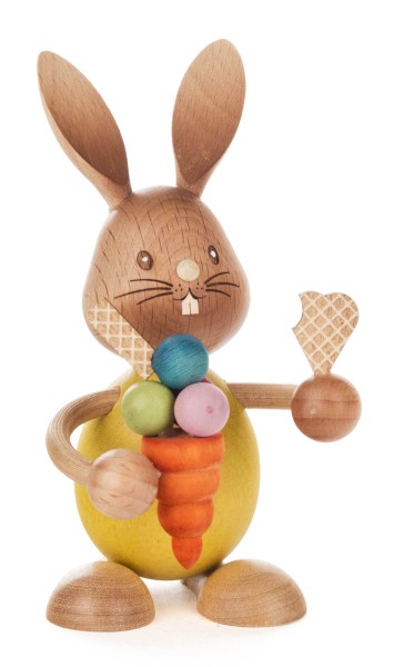 Hase Stupsi mit Eis - Holzfigur - Osterdekoration