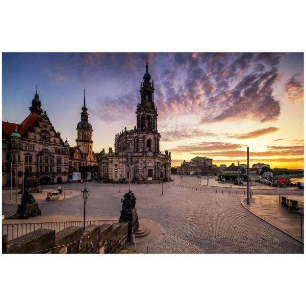 Wandbild Dresden - Die Hofkirche zum Sonnenuntergang (Motiv 01076)