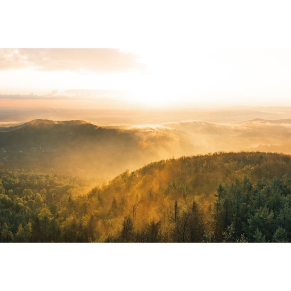 Wandbild Zittauer Gebirge - Sonnenaufgang vom Hochwald (Motiv LV08)