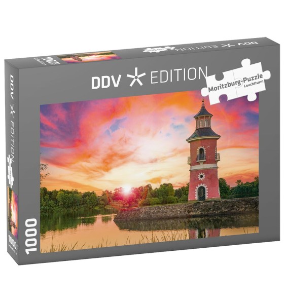 Puzzle Moritzburg - Leuchtturm zum Sonnenuntergang (Motiv DMMOR01)