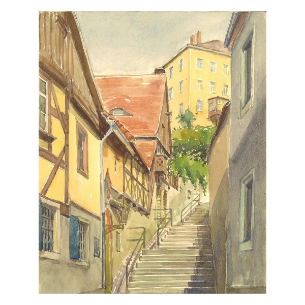 Siegfried Klengler Aquarell - Frauenstufen bei Vincenz Richter