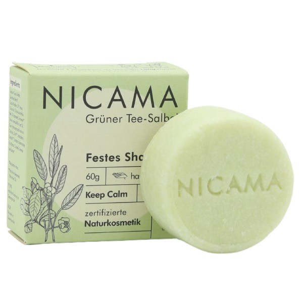 NICAMA Festes Shampoo Grüner Tee-Salbei