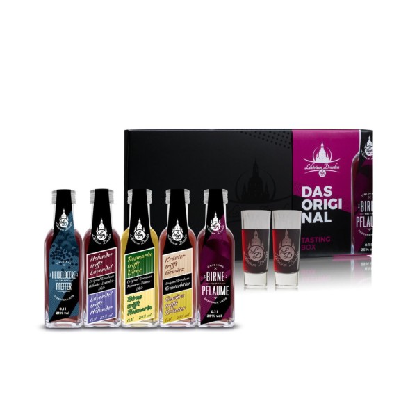 LIKÖRIUM Tasting-Box 5er-Set inkl. 2 Gläser