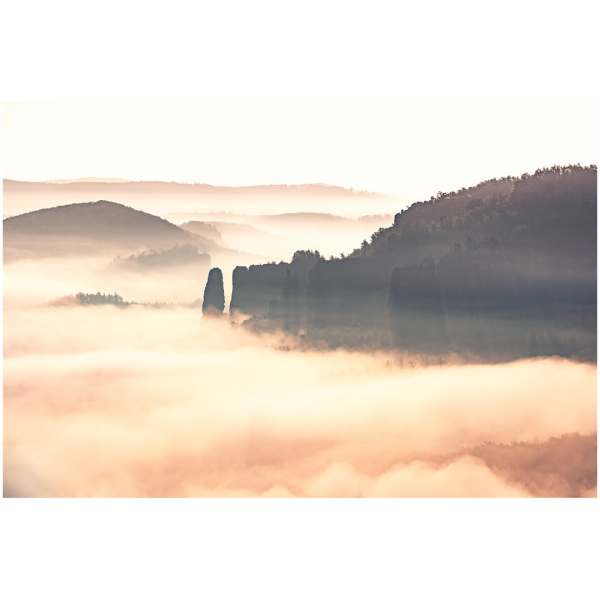 Wandbild Sächsische Schweiz - Bloßstock im Nebel (Motiv LV30)
