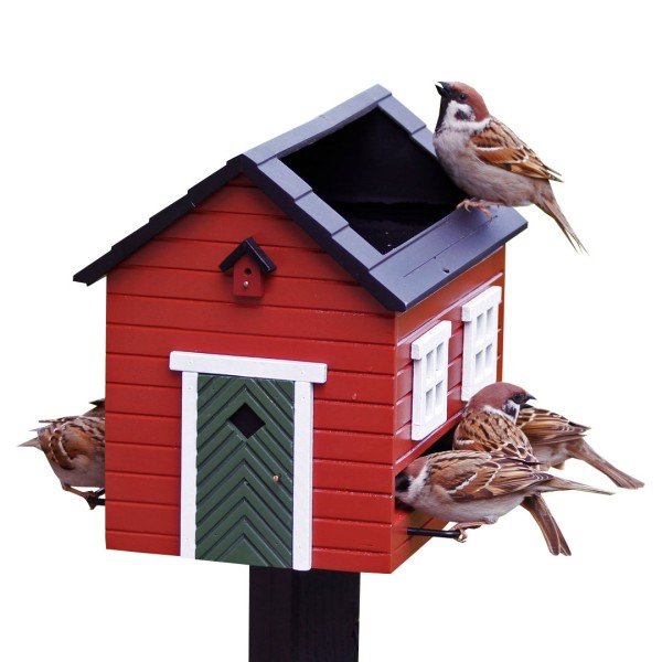 Futterspender Vogelbad Rotes Haus