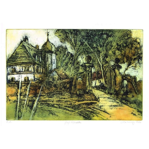 André Uhlig Farbradierung - Hoflössnitz
