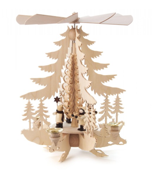 Weihnachtspyramide mit Kurrende für Kerzen Durchmesser 14mm