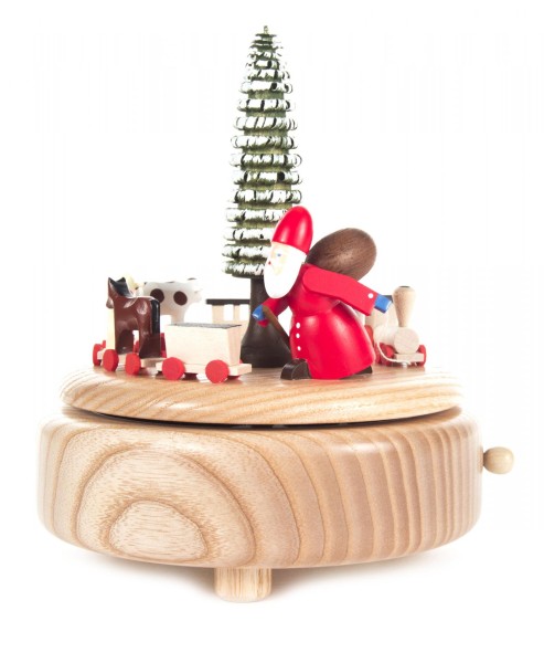 Spieldose mit Weihnachtsmann, Eisenbahn und Tieren, Melodie: O Tannenbaum