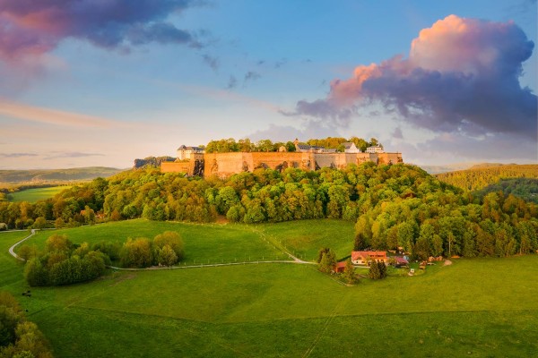 Wandbild Sächsische Schweiz - Blick auf die Nordseite der Festung Königstein (Motiv DMSZ12)