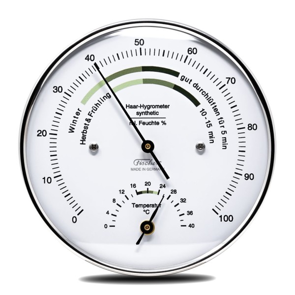 Fischer Wohnklima-Hygrometer mit Thermometer - 103mm