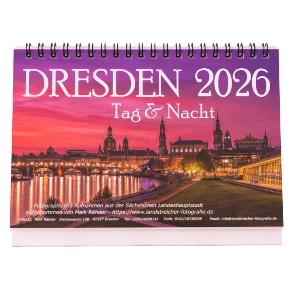 Tischkalender Dresden Tag & Nacht 2026