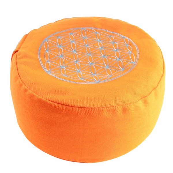 Meditationskissen Blume des Lebens - Orange