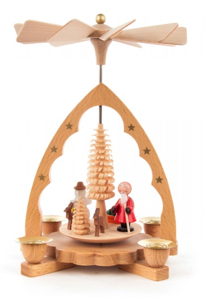 Pyramide Nikolaus natur für Kerzen Durchmesser 10mm