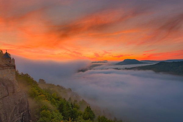 Wandbild Sächsische Schweiz - Blick von der Festung (Motiv DMSZ09)