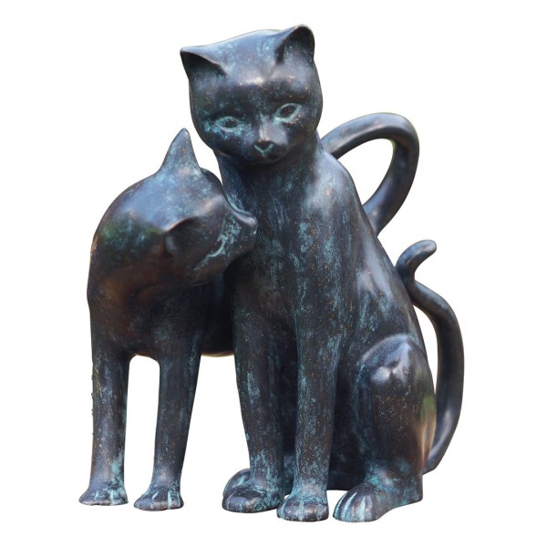 Gartenskulptur Spielende Katzen Bronze