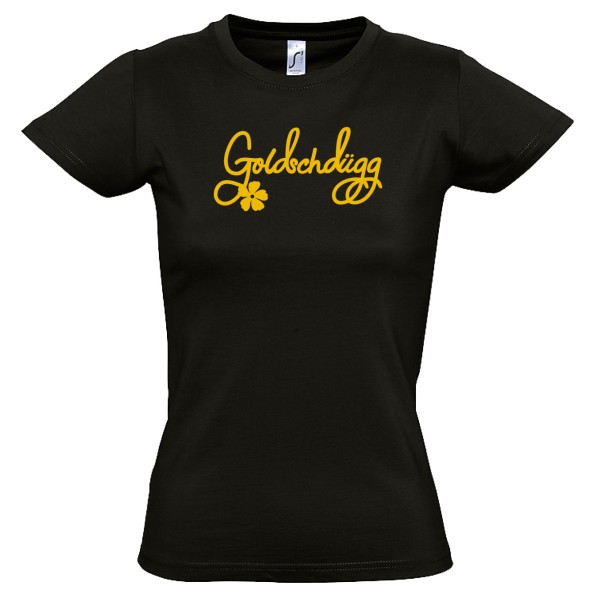 Damen-Shirt Goldschdügg schwarz