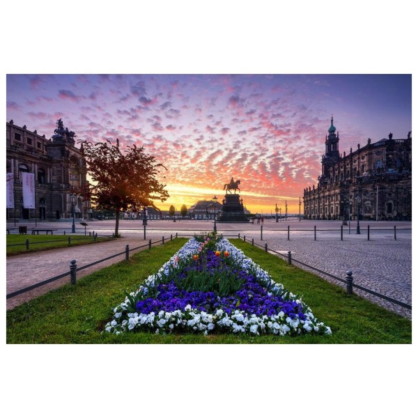 Wandbild Dresden - Der Theaterplatz zum Sonnenaufgang (Motiv 01065)
