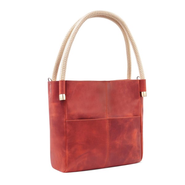 Handtasche THEWO "Lena" rot antik - Vintage-Leder